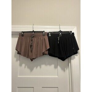 Lot Of 2 Inflachi Professional Fitness Shorts Black Purple Athletic Gym Size XL